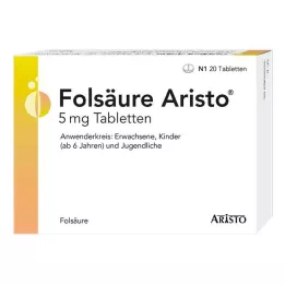 FOLSÄURE ARISTO Comprimidos de 5 mg, 20 uds