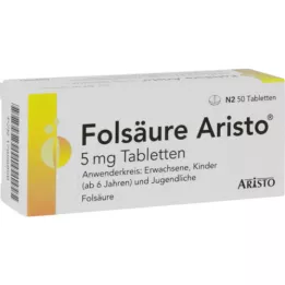 FOLSÄURE ARISTO Comprimidos de 5 mg, 50 uds