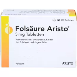 FOLSÄURE ARISTO 5 mg comprimidos, 100 uds