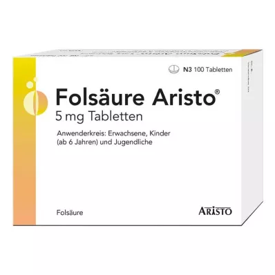 FOLSÄURE ARISTO 5 mg comprimidos, 100 uds
