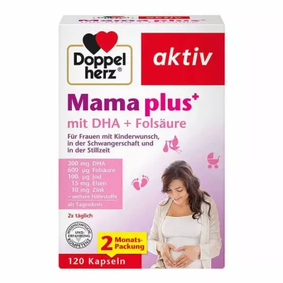 Doppelherz Mama plus con DHA + cápsulas de ácido fólico, 120 piezas