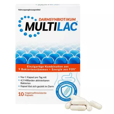 MULTILAC Cápsulas entéricas Intestinal Synbiotic, 10 uds