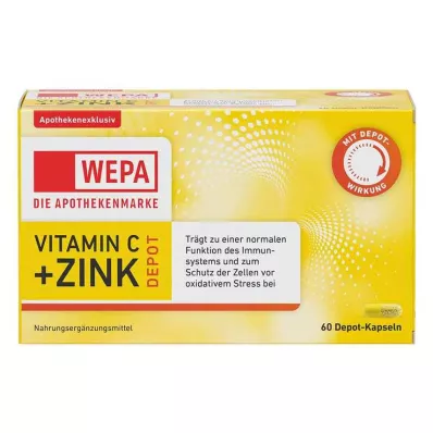 Cápsulas de vitamina C + zinc Wepa, 60 piezas