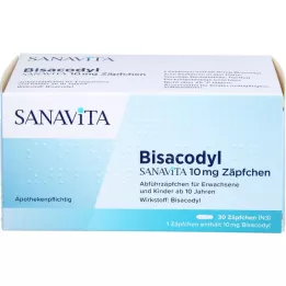 BISACODYL SANAVITA 10 mg supositorio, 30 uds