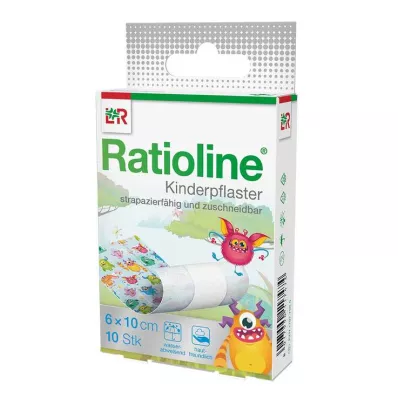 Los apósitos para niños Ratioline se pueden cortar a un tamaño de 6 cm x 1 m, 10 piezas