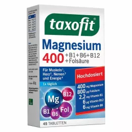 TAXOFIT Magnesio 400+B1+B6+B12+ácido fólico comprimidos, 45 uds