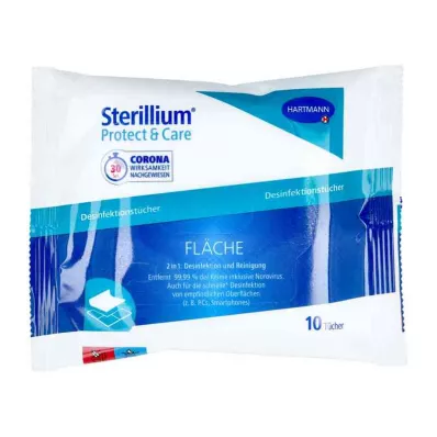 STERILLIUM Toallitas desinfectantes para superficies Protect &amp; Care, 10 uds
