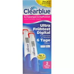 CLEARBLUE Test de Embarazo Ultra Early Test Digital, 2 uds