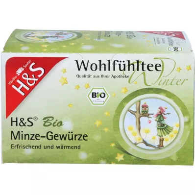 H&amp;S Winter Tea Menta Ecológica Especias Filtro Bolsa, 20X2.0 g