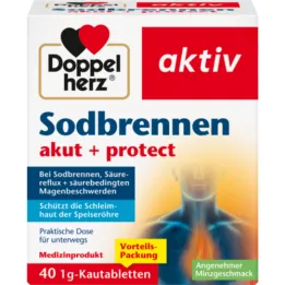 DOPPELHERZ Heartburn acute+protect comprimidos masticables, 40 uds