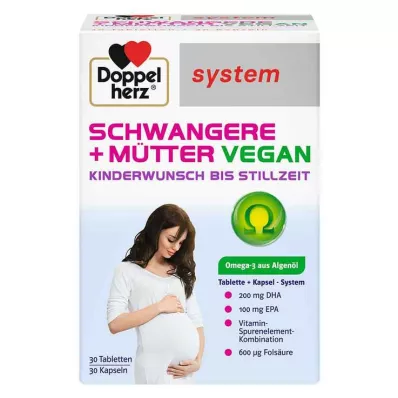 Doppelherz paquete combinado sistema vegano mujeres embarazadas + madres, 60 piezas