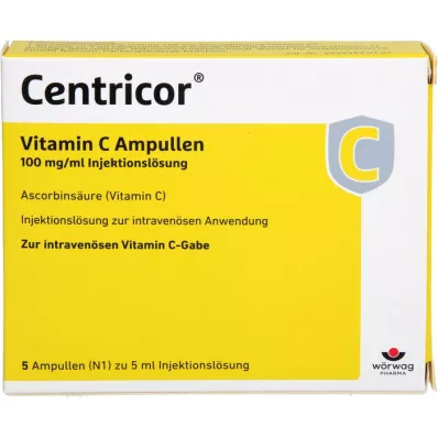 CENTRICOR Vitamina C Ampollas 100 mg/ml Solución iny., 5X5 ml