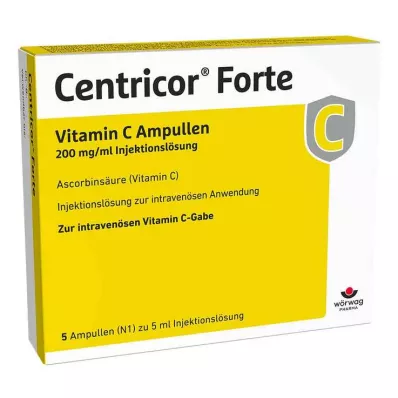 Centricor® Forte Ampollas de vitamina C 200 mg/ml solución inyectable, 5x5 ml