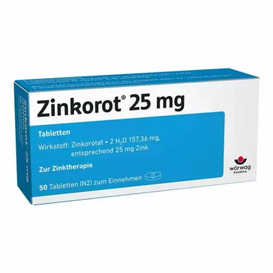 Zinkorot 25 mg tabletas de zinc de dosis alta, 50 piezas