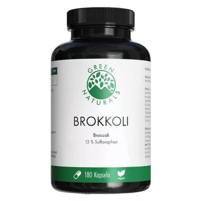 Green Naturals Brócoli + 13% Cápsulas veganas de sulforafano, 180 st