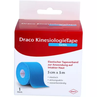 DRACO KINESIOLOGIETAPE 5 cmx5 m turquesa, 1 ud