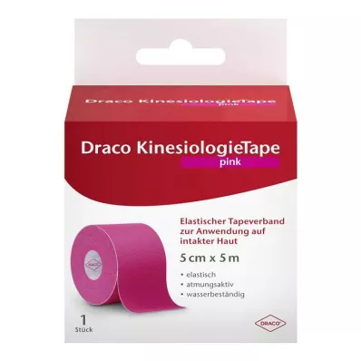 Cinta de kinesiología Draco 5 cm x 5 m rosa, 1 ud