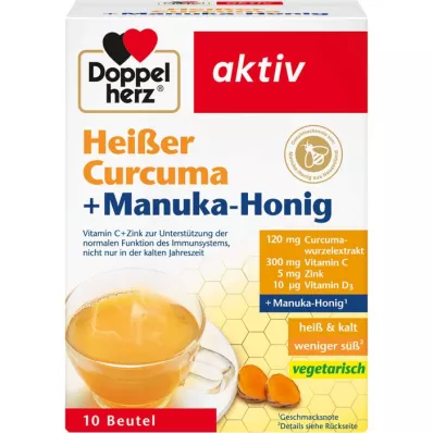 DOPPELHERZ cúrcuma caliente+granulado de miel de manuka, 10 uds