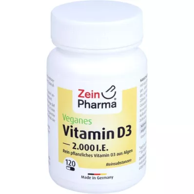 VITAMIN D3 2000 I.E. cápsulas veganas, 120 uds