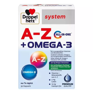 Cápsulas del sistema todo en uno Doppelherz A-Z + Omega-3, 30 piezas