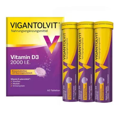 Vigantolvit 2000 es decir. Tabletas efervescentes de vitamina D3 (60 piezas)