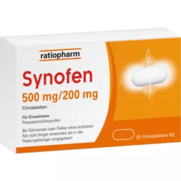 SYNOFEN 500 mg/200 mg comprimidos recubiertos con película, 20 uds