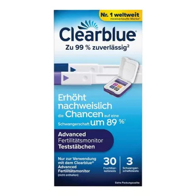 Varillas de prueba para monitor de fertilidad Clearblue 30 + 3, 33 piezas