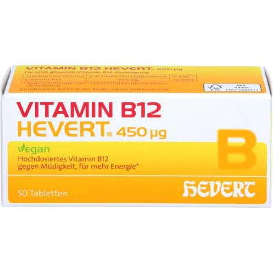 VITAMIN B12 HEVERT 450 μg comprimidos, 50 uds