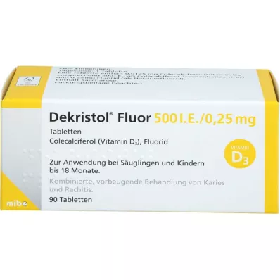 DEKRISTOL Flúor 500 U.I./0,25 mg comprimidos, 90 uds