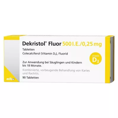 Dekristol Fluor 500 UI / 0,25 mg comprimidos, 90 st