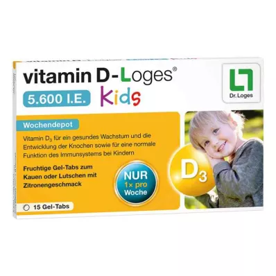 vitamina D-Loges 5.600 unidades internacionales depósito semanal para niños (15 piezas)