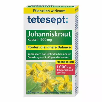 Tetesept Hipérico de San Juan 500 mg cápsulas, 60 piezas