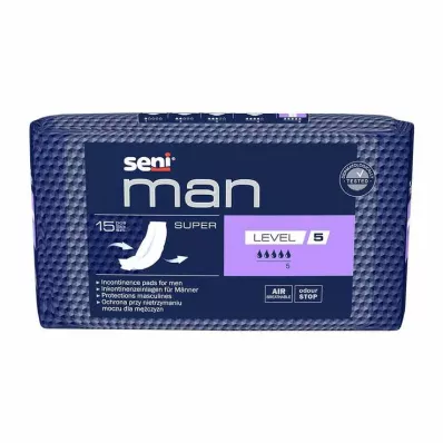 Almohadilla de incontinencia Seni® Man Super nivel 5, 15 piezas