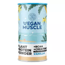 VEGAN MUSCLE Proteína Vainilla Proteína+Creatina en Polvo, 600 g