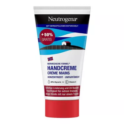 Crema de manos concentrada de fórmula noruega de Neutrogena sin perfume, 75 ml