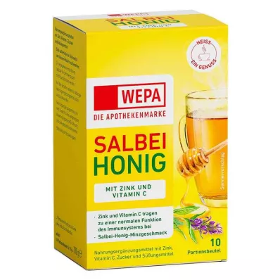 Salvia Wepa + miel + vitamina C + polvo de zinc, 10X10 g Salvia Wepa + miel + vitamina C + polvo de zinc, 10X10 g