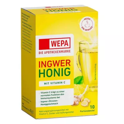 Wepa Jengibre + Miel + Vitamina C En Polvo, 10X10 g