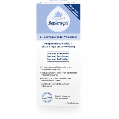 REPLENS pH gel vaginal aplicadores precargados, 4 uds