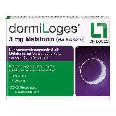 DORMILOGES 3 mg melatonina más triptófano comprimido, 60 uds