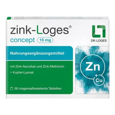 Concepto de zinc-loges 15 mg tabletas resistentes entéricas, 90 st