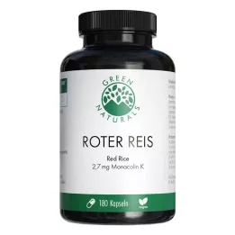GREEN NATURALS arroz rojo Monacolin K vegan caps, 180 uds