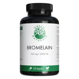 GREEN NATURALS Bromelina 500 mg vegana con 5000 FIP, 150 uds
