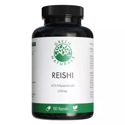GREEN NATURALS Reishi 650 mg cápsulas veganas de alta dosis, 180 uds
